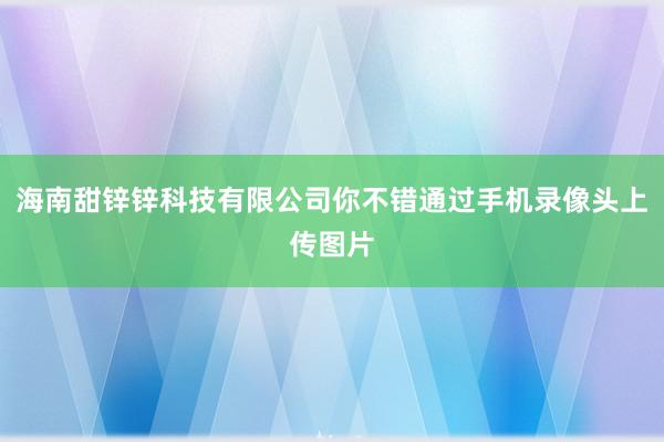 海南甜锌锌科技有限公司你不错通过手机录像头上传图片
