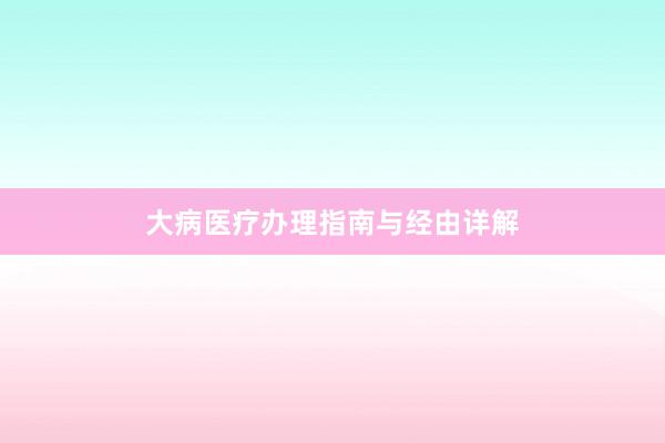 大病医疗办理指南与经由详解